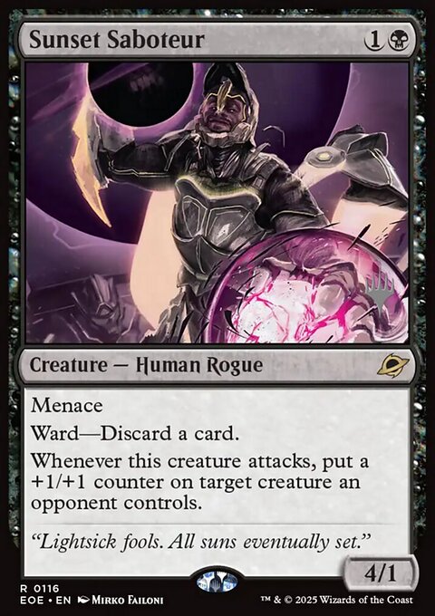 Sunset Saboteur, Edge of Eternities Promos #116p, Magic: The Gathering card