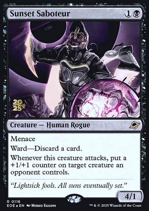 Sunset Saboteur, Edge of Eternities Promos #116s, Magic: The Gathering card