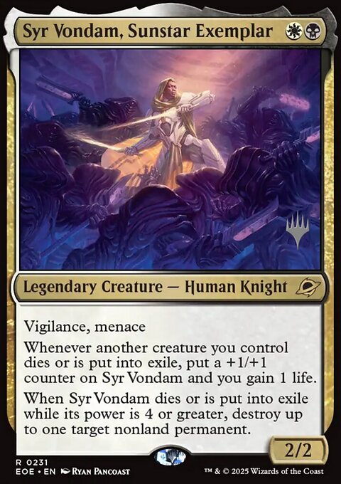 Syr Vondam, Sunstar Exemplar, Edge of Eternities Promos #231p, Magic: The Gathering card