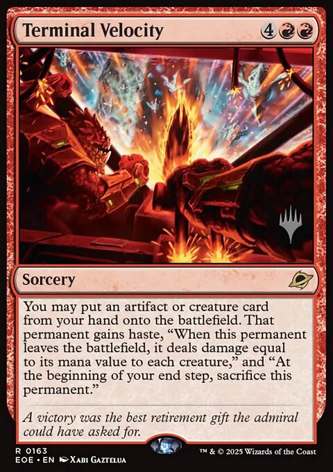 Terminal Velocity, Edge of Eternities Promos #163p, Magic: The Gathering card