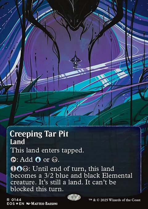 Creeping Tar Pit, Edge of Eternities: Stellar Sights #144, Magic: The Gathering card