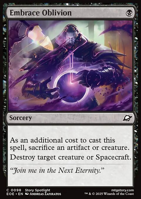 Embrace Oblivion, Edge of Eternities #98, Magic: The Gathering card