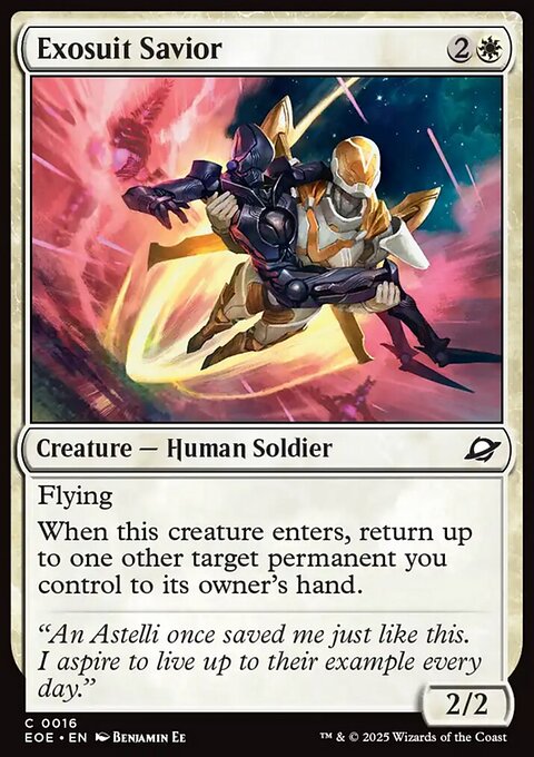 Exosuit Savior, Edge of Eternities #16, Magic: The Gathering card