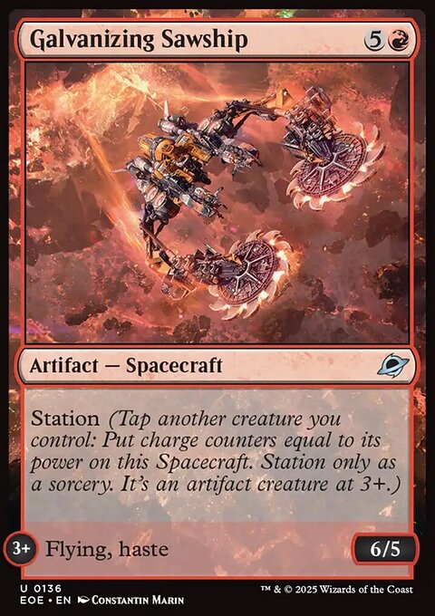 Galvanizing Sawship, Edge of Eternities #136, Magic: The Gathering card