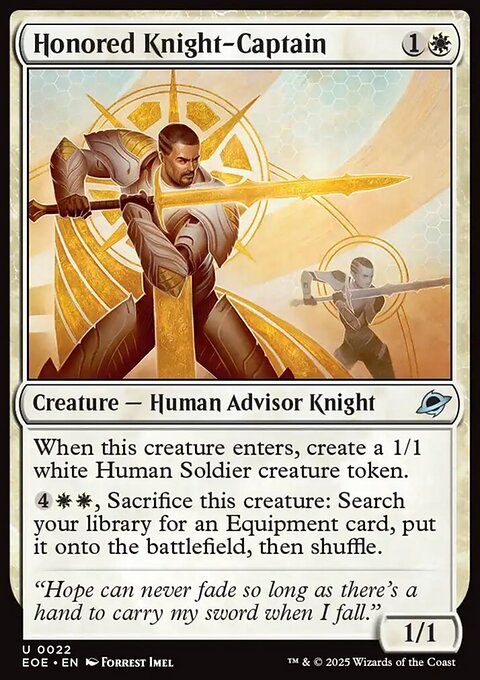 Honored Knight-Captain, Edge of Eternities #22, Magic: The Gathering card