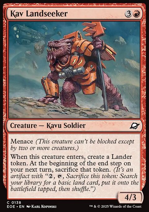 Kav Landseeker, Edge of Eternities #138, Magic: The Gathering card