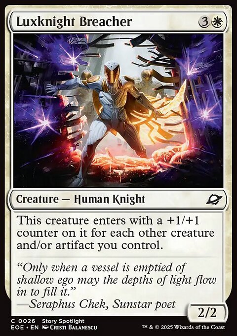 Luxknight Breacher, Edge of Eternities #26, Magic: The Gathering card