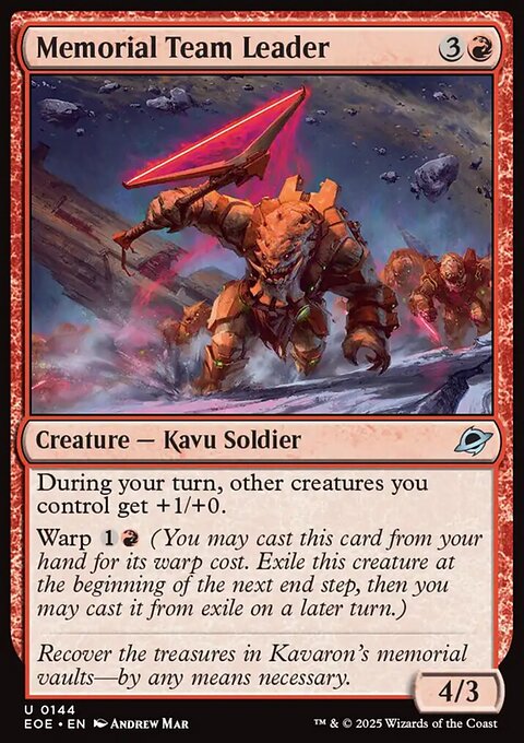 Memorial Team Leader, Edge of Eternities #144, Magic: The Gathering card