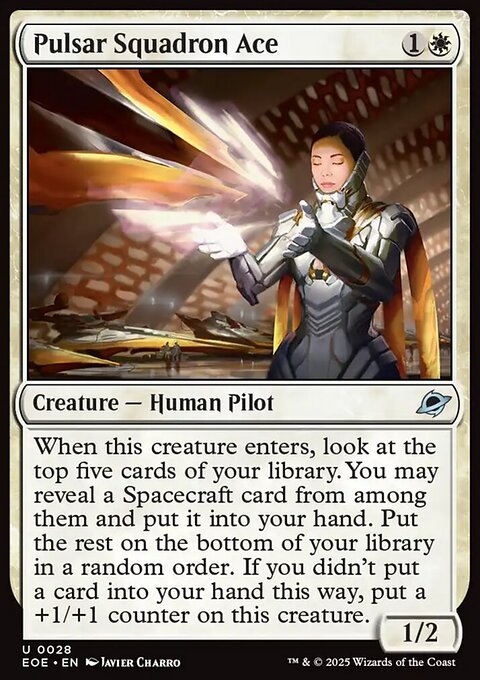 Pulsar Squadron Ace, Edge of Eternities #28, Magic: The Gathering card