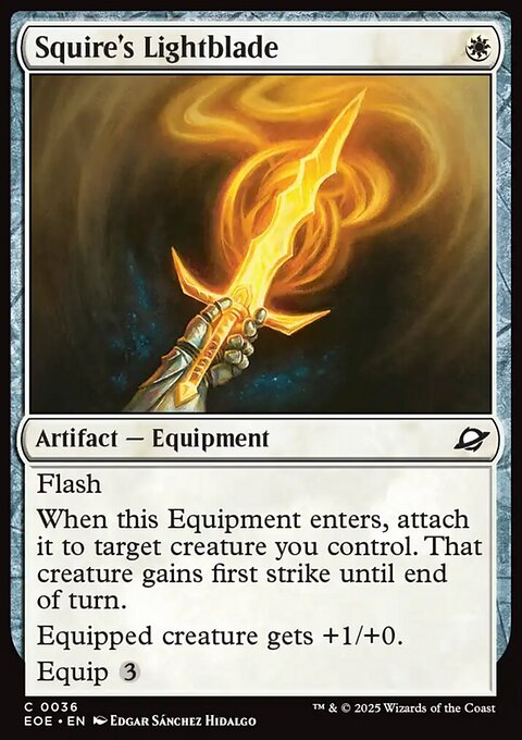 Squire's Lightblade, Edge of Eternities #36, Magic: The Gathering card