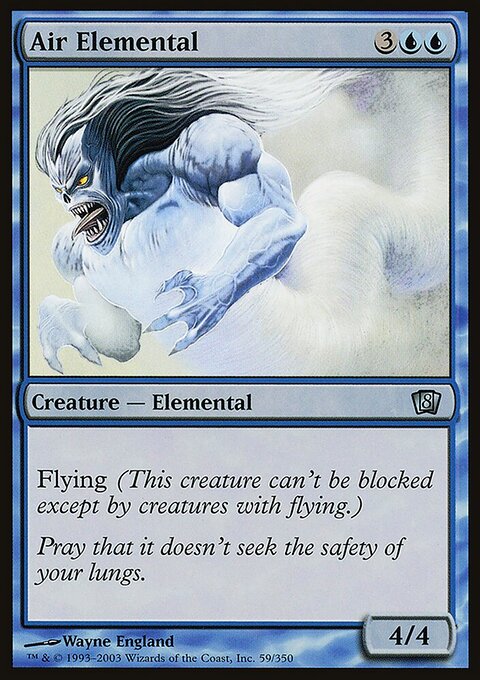 Air Elemental, Eighth Edition #59★, Magic: The Gathering card