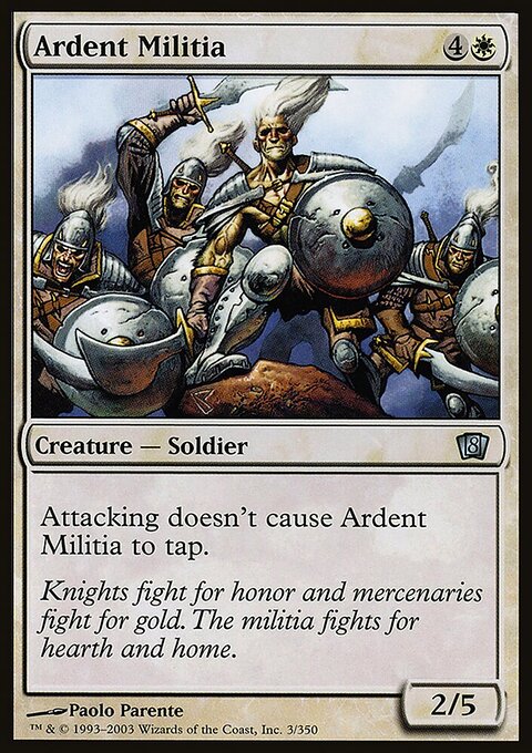 Ardent Militia, Eighth Edition #3★, Magic: The Gathering card