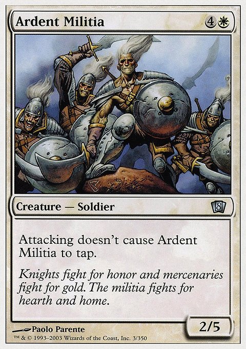 Ardent Militia, Eighth Edition #3, Magic: The Gathering card