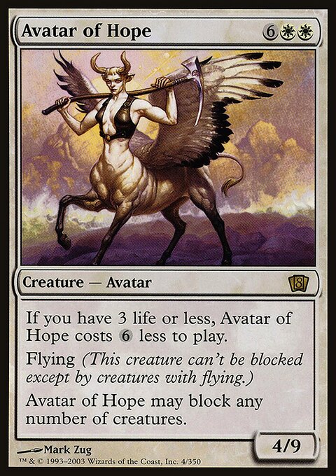 Avatar of Hope, Eighth Edition #4★, Magic: The Gathering card