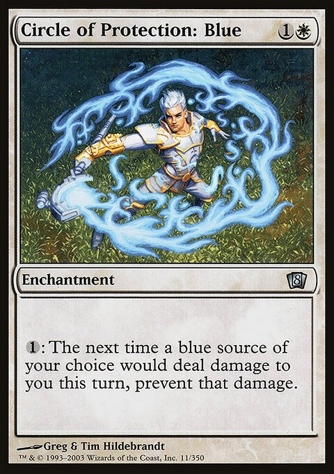 Circle of Protection: Blue, Eighth Edition #11★, Magic: The Gathering card