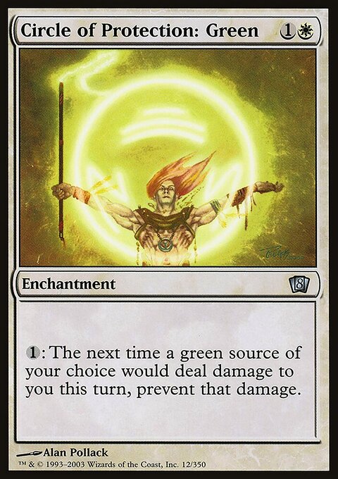Circle of Protection: Green, Eighth Edition #12★, Magic: The Gathering card