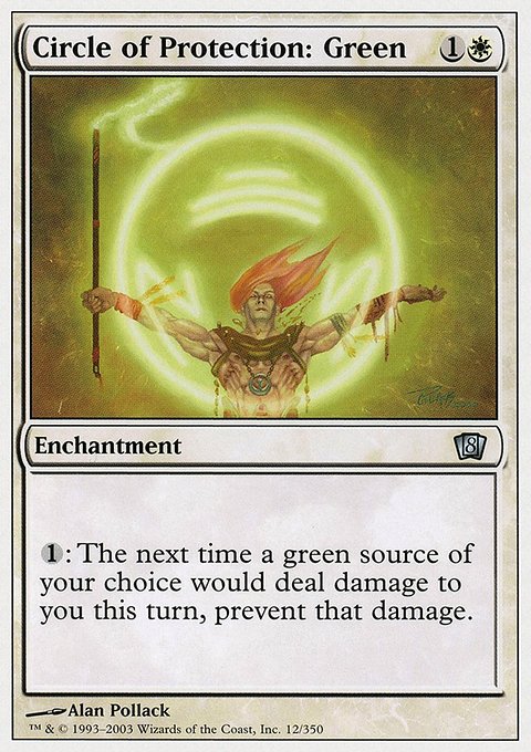 Circle of Protection: Green, Eighth Edition #12, Magic: The Gathering card