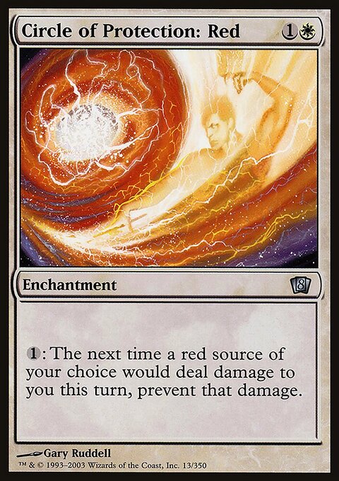 Circle of Protection: Red, Eighth Edition #13★, Magic: The Gathering card