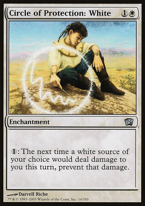 Circle of Protection: White, Eighth Edition #14★, Magic: The Gathering card