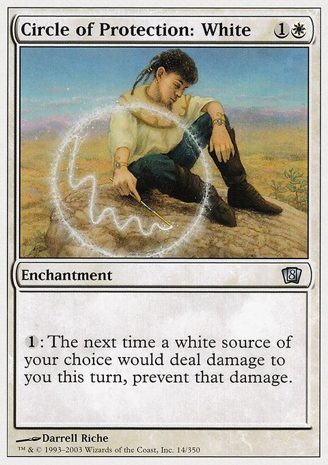 Circle of Protection: White, Eighth Edition #14, Magic: The Gathering card