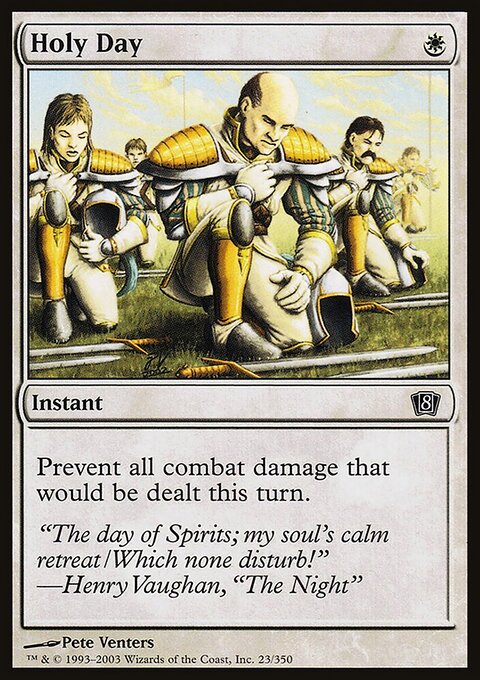 Holy Day, Eighth Edition #23★, Magic: The Gathering card