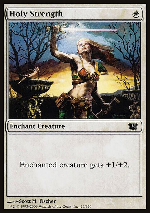 Holy Strength, Eighth Edition #24★, Magic: The Gathering card