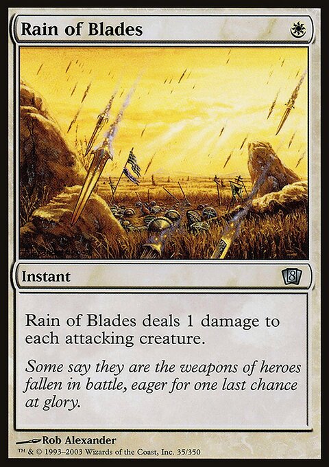 Rain of Blades, Eighth Edition #35★, Magic: The Gathering card