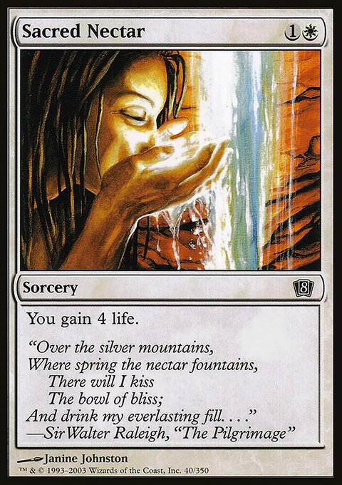 Sacred Nectar, Eighth Edition #40★, Magic: The Gathering card