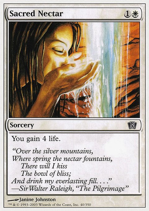 Sacred Nectar, Eighth Edition #40, Magic: The Gathering card