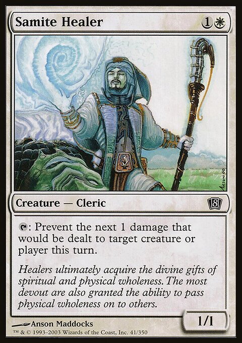 Samite Healer, Eighth Edition #41★, Magic: The Gathering card