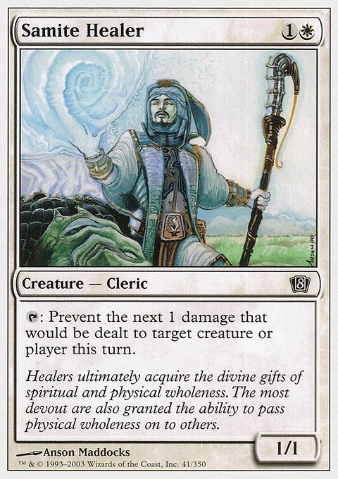 Samite Healer, Eighth Edition #41, Magic: The Gathering card