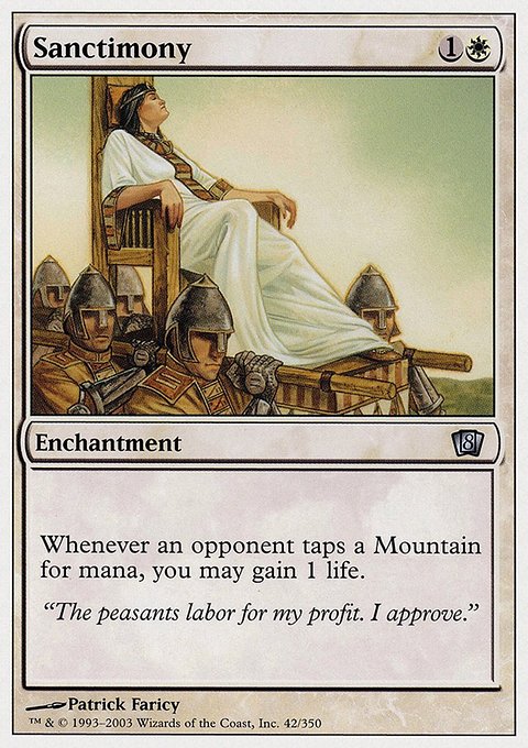 Sanctimony, Eighth Edition #42, Magic: The Gathering card