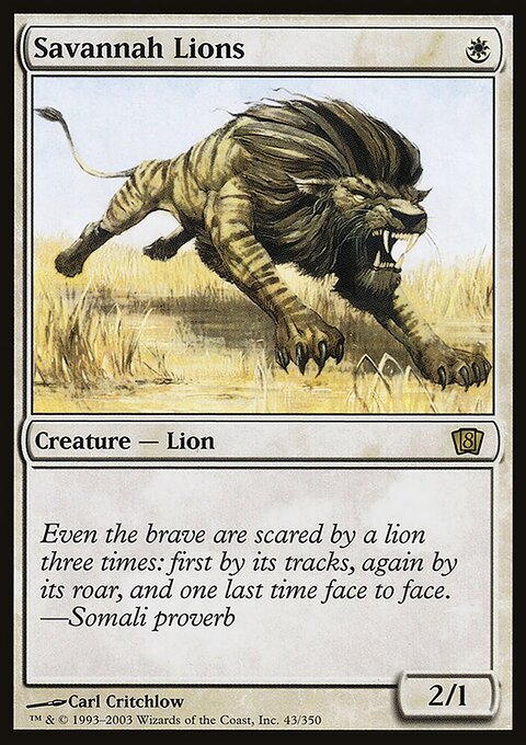 Savannah Lions, Eighth Edition #43★, Magic: The Gathering card