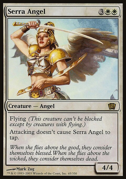Serra Angel, Eighth Edition #45★, Magic: The Gathering card