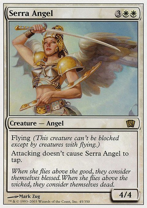 Serra Angel, Eighth Edition #45, Magic: The Gathering card