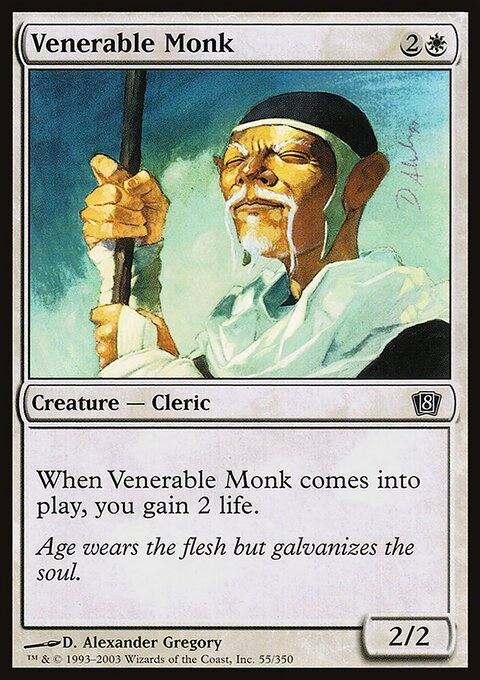 Venerable Monk, Eighth Edition #55★, Magic: The Gathering card