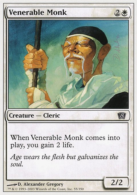 Venerable Monk, Eighth Edition #55, Magic: The Gathering card