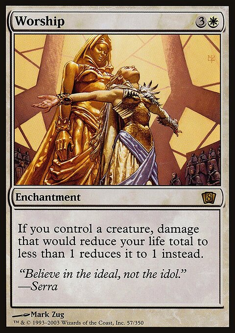 Worship, Eighth Edition #57★, Magic: The Gathering card