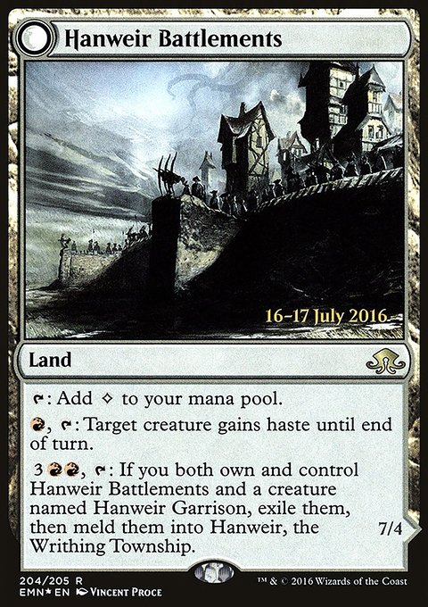 Hanweir Battlements // Hanweir, the Writhing Township, Eldritch Moon Promos #204s, Magic: The Gathering card