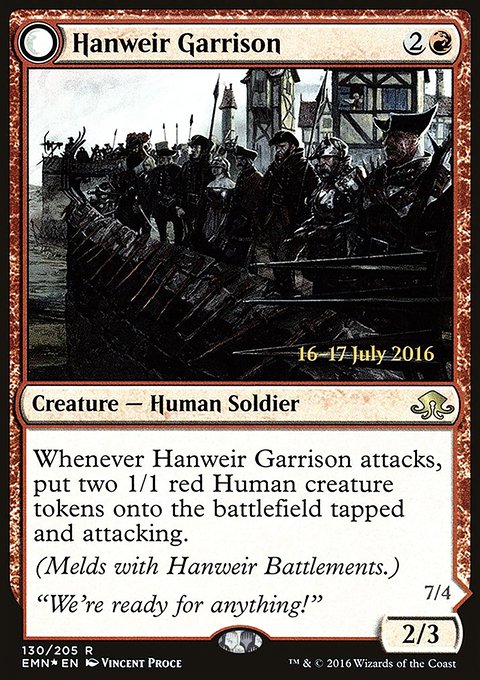 Hanweir Garrison // Hanweir, the Writhing Township, Eldritch Moon Promos #130s, Magic: The Gathering card