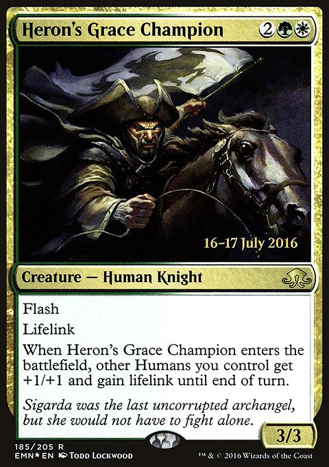 Heron's Grace Champion, Eldritch Moon Promos #185s, Magic: The Gathering card