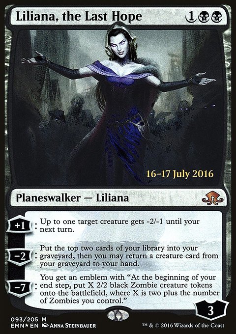 Liliana, the Last Hope, Eldritch Moon Promos #93s, Magic: The Gathering card
