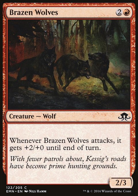 Brazen Wolves, Eldritch Moon #122, Magic: The Gathering card
