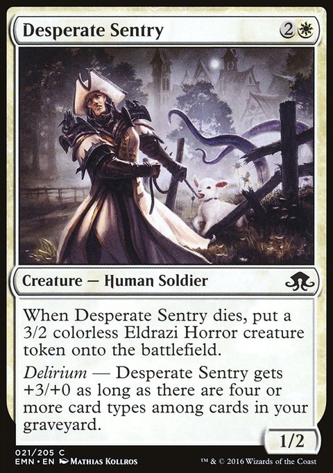 Desperate Sentry, Eldritch Moon #21, Magic: The Gathering card
