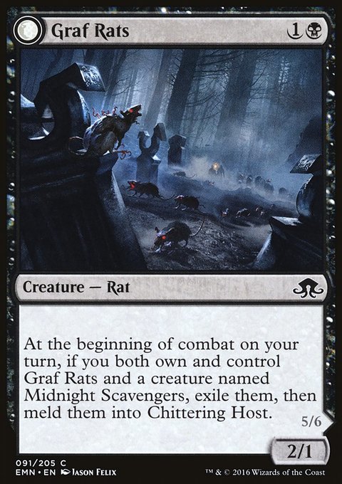 Graf Rats // Chittering Host, Eldritch Moon #91, Magic: The Gathering card