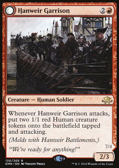Hanweir Garrison // Hanweir, the Writhing Township, Eldritch Moon #130, Magic: The Gathering card