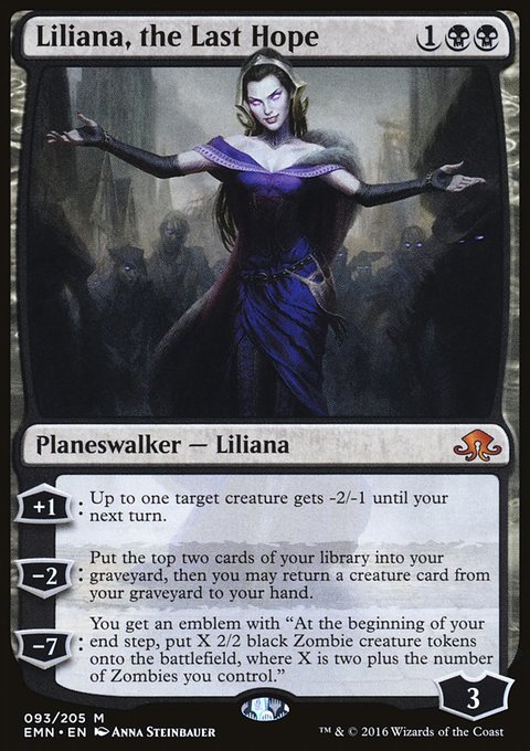 Liliana, the Last Hope, Eldritch Moon #93, Magic: The Gathering card