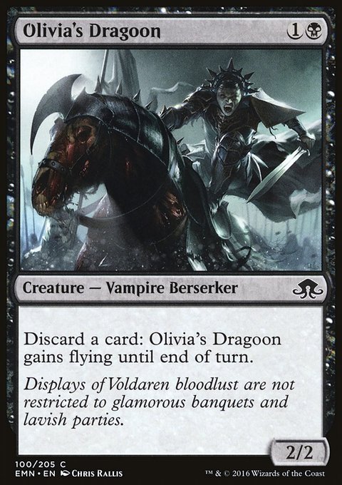Olivia's Dragoon, Eldritch Moon #100, Magic: The Gathering card