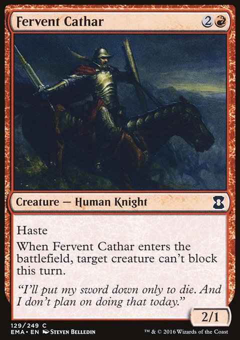 Fervent Cathar, Eternal Masters #129, Magic: The Gathering card
