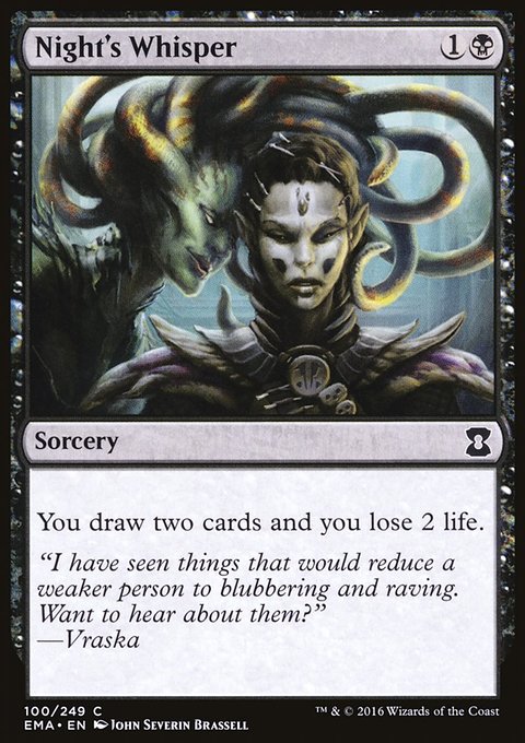 Night's Whisper, Eternal Masters #100, Magic: The Gathering card